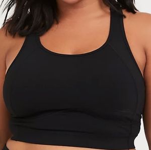 Torrid Black Longline Wicking Sports Bra Size 1
